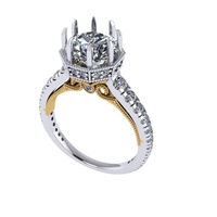 Women diamond engagement ring 3d render - Thumbnail 5