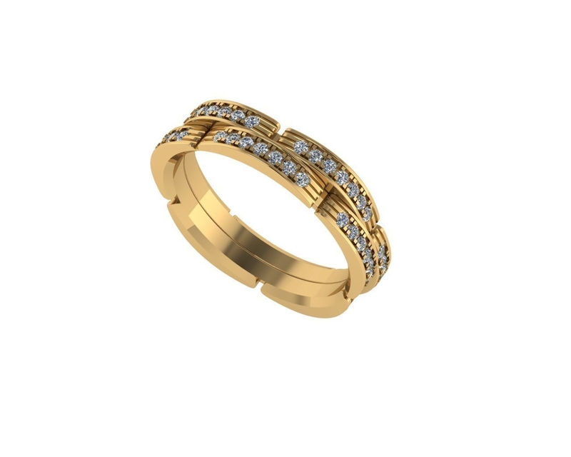 Women diamond engagement ring 3d render