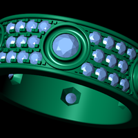 Women Cartier diamond ring 3D render - Thumbnail 7