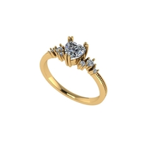 Women diamond engagement ring 3d render - Thumbnail 1
