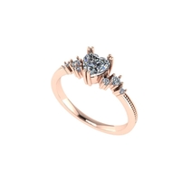 Women diamond engagement ring 3d render - Thumbnail 2