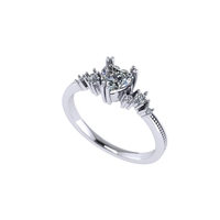 Women diamond engagement ring 3d render - Thumbnail 3
