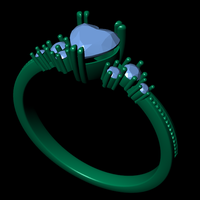 Women diamond engagement ring 3d render - Thumbnail 10