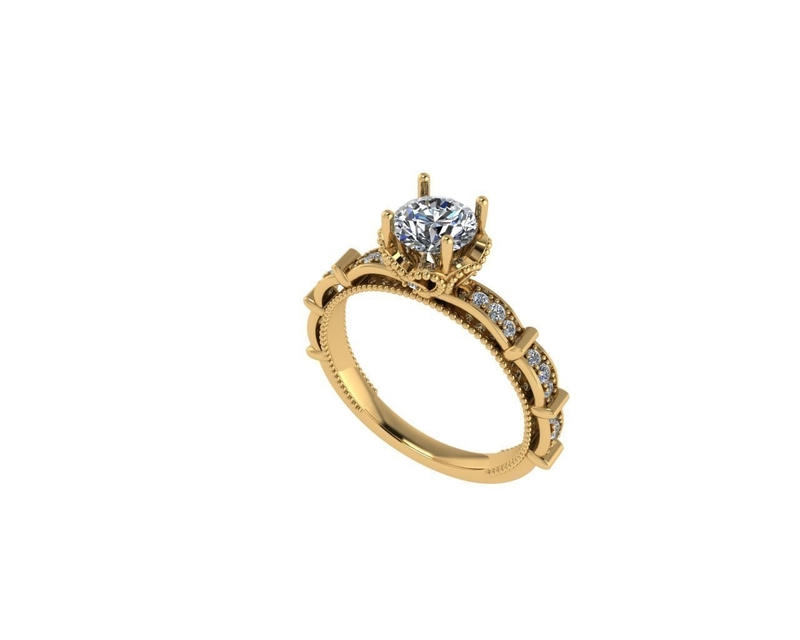 Women diamond engagement ring 3d render