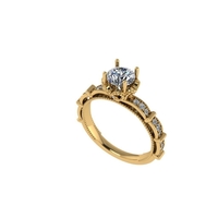 Women diamond engagement ring 3d render - Thumbnail 1