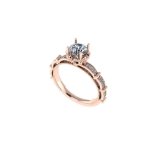 Women diamond engagement ring 3d render - Thumbnail 2