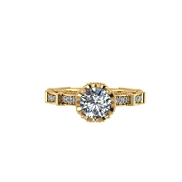 Women diamond engagement ring 3d render - Thumbnail 6