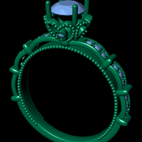 Women diamond engagement ring 3d render - Thumbnail 7