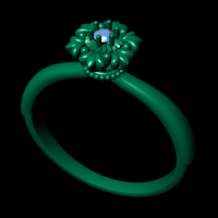 Women diamond engagement ring 3d render - Thumbnail 7