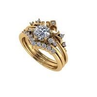 Women diamond engagement ring 3d render - Thumbnail 1