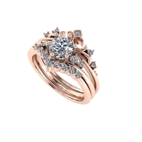 Women diamond engagement ring 3d render - Thumbnail 2