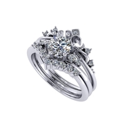 Women diamond engagement ring 3d render - Thumbnail 3