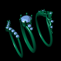 Women diamond engagement ring 3d render - Thumbnail 10