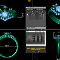 Women diamond engagement ring 3d render - Thumbnail 11