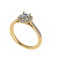 Women diamond engagement ring 3d render - Thumbnail 1