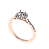 Women diamond engagement ring 3d render - Thumbnail 2