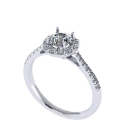 Women diamond engagement ring 3d render - Thumbnail 3
