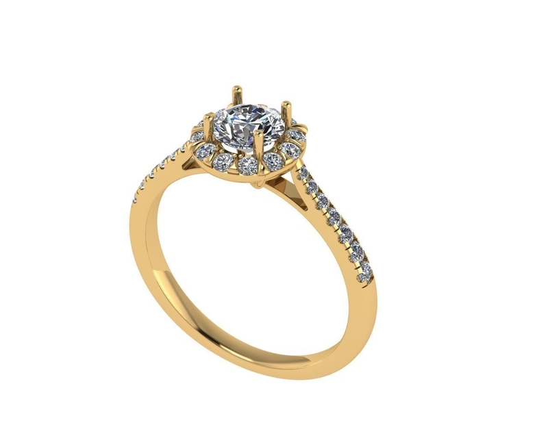 Women diamond engagement ring 3d render