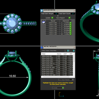 Women diamond engagement ring 3d render - Thumbnail 2