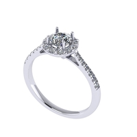 Women diamond engagement ring 3d render - Thumbnail 4