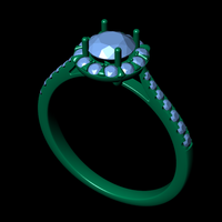 Women diamond engagement ring 3d render - Thumbnail 5