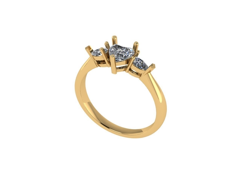 Women diamond engagement ring 3d render