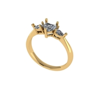 Women diamond engagement ring 3d render - Thumbnail 1