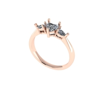 Women diamond engagement ring 3d render - Thumbnail 2
