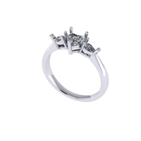 Women diamond engagement ring 3d render - Thumbnail 3