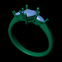 Women diamond engagement ring 3d render - Thumbnail 4