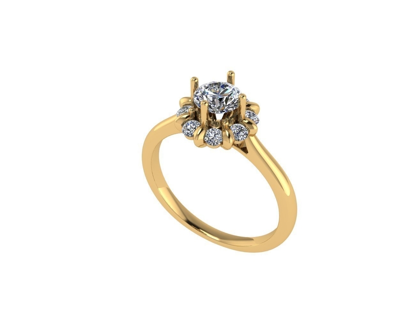 Women diamond engagement ring 3d render