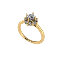 Women diamond engagement ring 3d render - Thumbnail 1