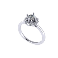 Women diamond engagement ring 3d render - Thumbnail 3