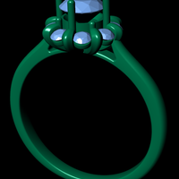 Women diamond engagement ring 3d render - Thumbnail 4