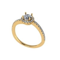 Women diamond engagement ring 3d render - Thumbnail 1