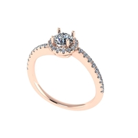Women diamond engagement ring 3d render - Thumbnail 2