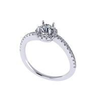 Women diamond engagement ring 3d render - Thumbnail 3