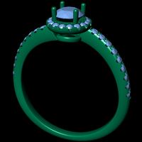 Women diamond engagement ring 3d render - Thumbnail 4