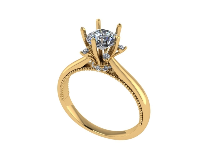 Women diamond engagement ring 3d render