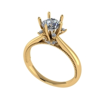 Women diamond engagement ring 3d render - Thumbnail 1