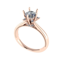 Women diamond engagement ring 3d render - Thumbnail 2