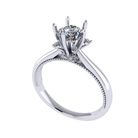 Women diamond engagement ring 3d render - Thumbnail 3
