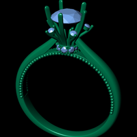 Women diamond engagement ring 3d render - Thumbnail 4