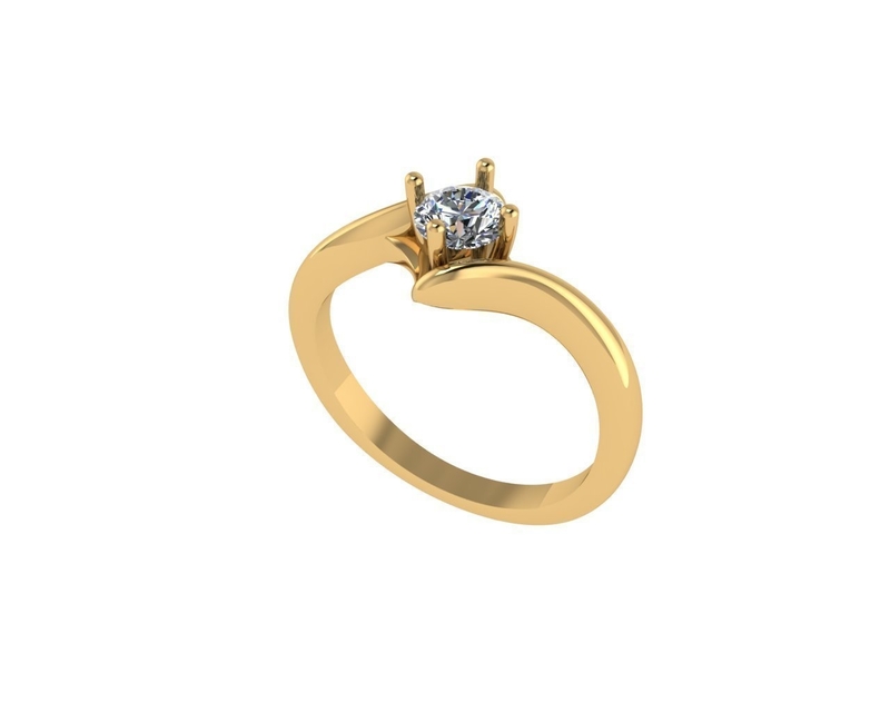 Women diamond engagement ring 3d render