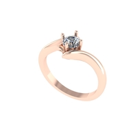 Women diamond engagement ring 3d render - Thumbnail 2