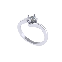 Women diamond engagement ring 3d render - Thumbnail 3