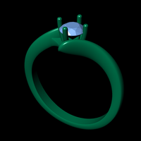 Women diamond engagement ring 3d render - Thumbnail 4