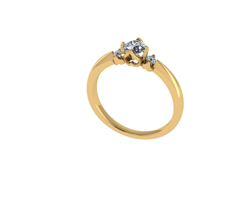 Women diamond engagement ring 3d render
