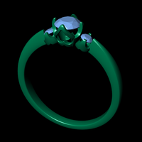 Women diamond engagement ring 3d render - Thumbnail 4