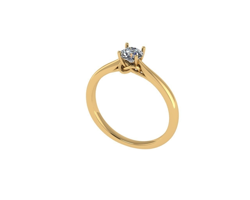 Women diamond engagement ring 3d render